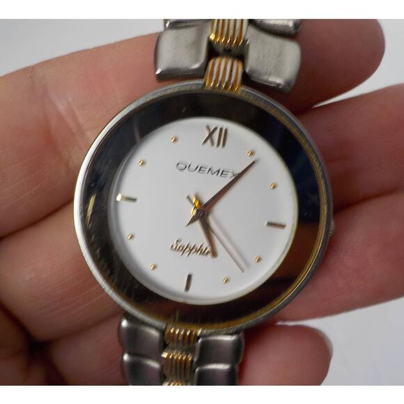 Quemex Sapphire Women Wrist Watch Silver Metal Untested - Picture 3 of 13